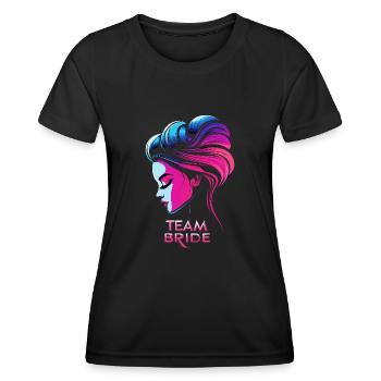Team Bride Braut Hochzeit JGA - Frauen Funktions-T-Shirt - Schwarz - Vorne - AI Model Female 172 light (172cm)