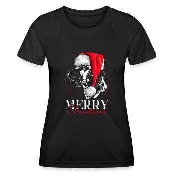 Santa BAVARIAN MOUNTAIN SWEAT DOG Noël - T-shirt sport Femme - noir - Devant - AI Model Female 172 light (172cm)