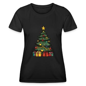 Noël sapin Noël - T-shirt sport Femme - noir - Devant - AI Model Female 172 light (172cm)