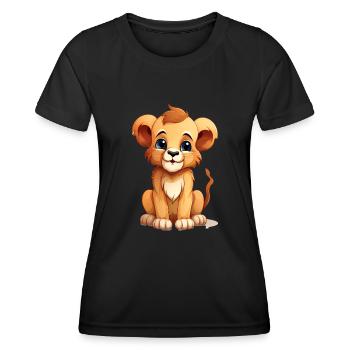 Bébé Lion mignon - T-shirt sport Femme - noir - Devant - AI Model Female 172 light (172cm)