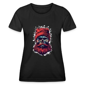 Bûcheron Crâne Bûcheron - T-shirt sport Femme - noir - Devant - AI Model Female 172 light (172cm)
