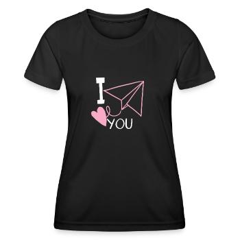 I love you - Women's Functional T-Shirt - black - Front - AI Model Female 172 light (172cm)