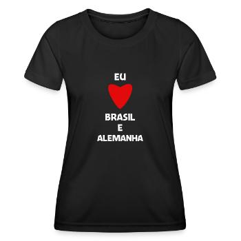 Brasilianische Auswanderer binational Geschenk - Frauen Funktions-T-Shirt - Schwarz - Vorne - AI Model Female 172 light (172cm)