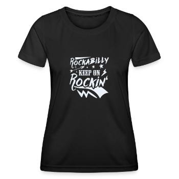 Rockabilly - Keep on Rocking - Women's Functional T-Shirt - black - Front - AI Model Female 172 light (172cm)