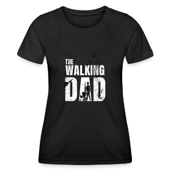 The Walking Dad Humour Cadeau Papa The Walking Dad - T-shirt sport Femme - noir - Devant - AI Model Female 172 light (172cm)