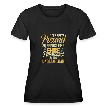 Patenonkel Onkel Pate Patenkind Geschenk Spruch - Frauen Funktions-T-Shirt - Schwarz - Vorne - AI Model Female 172 light (172cm)