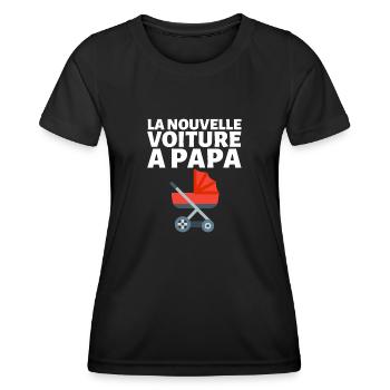 La Nouvelle Voiture De Papa Humour Futur Papa - T-shirt sport Femme - noir - Devant - AI Model Female 172 light (172cm)