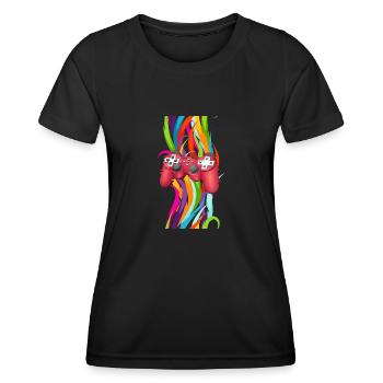 Je Peux Pas J'ai Console Manette De Jeux Vidéo - T-shirt sport Femme - noir - Devant - AI Model Female 172 light (172cm)