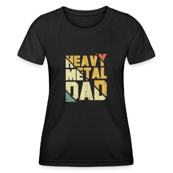Heavy Metal Dad Vater Metal Fan Musik Rock Punk - Frauen Funktions-T-Shirt - Schwarz - Vorne - AI Model Female 172 light (172cm)
