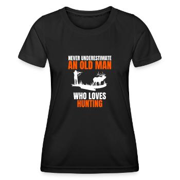 Jagen Mann Rentner Jagd Vater Dad Spruch Opa Jäger - Frauen Funktions-T-Shirt - Schwarz - Vorne - AI Model Female 172 light (172cm)