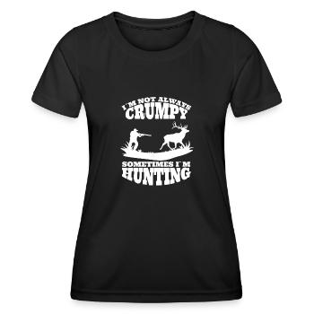 Chasse drôle de chasseurs drôles proverbes chasse - T-shirt sport Femme - noir - Devant - AI Model Female 172 light (172cm)