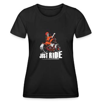 Motorrad Frau - Frauen Funktions-T-Shirt - Schwarz - Vorne - AI Model Female 172 light (172cm)