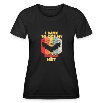 I came to get my Balls wet / Bierpong - Frauen Funktions-T-Shirt - Schwarz - Vorne - AI Model Female 172 light (172cm)