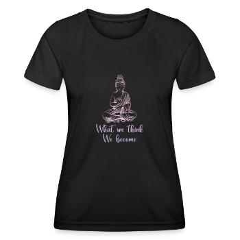 Bouddha bouddhiste coloré - T-shirt sport Femme - noir - Devant - AI Model Female 172 light (172cm)