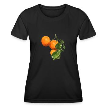 Orange Kunst Botanical Lebensmittel Gärtner - Frauen Funktions-T-Shirt - Schwarz - Vorne - AI Model Female 172 light (172cm)