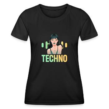 Techno filles musiciens DJ Basse Musique Fan - T-shirt sport Femme - noir - Devant - AI Model Female 172 light (172cm)
