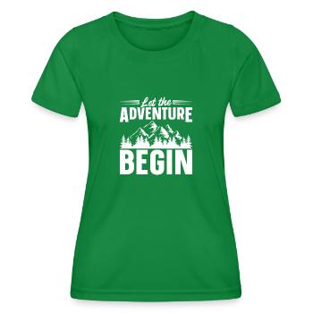 Roadtrip Abenteuer Reisender - Frauen Funktions-T-Shirt - Kelly Green - Vorne - AI Model Female 172 dark (172cm)