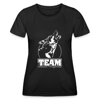 TEAM German Shepherd IGP Dog Sports Wilsigns - Women's Functional T-Shirt - black - Front - AI Model Female 172 light (172cm)