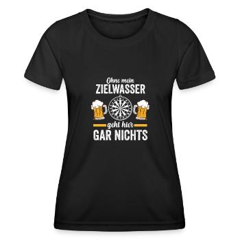 DART AND BEER 30 - Frauen Funktions-T-Shirt - Schwarz - Vorne - AI Model Female 172 light (172cm)