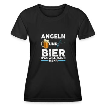 Fisch Fischer Angler angeln Geschenk - Frauen Funktions-T-Shirt - Schwarz - Vorne - AI Model Female 172 light (172cm)