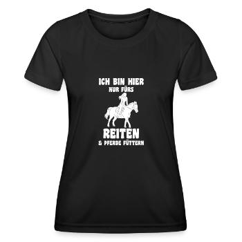 Reiterin Pferd Pferdesport Geschenk - Frauen Funktions-T-Shirt - Schwarz - Vorne - AI Model Female 172 light (172cm)