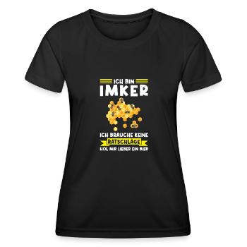 Imker Bier Bienen Geschenk - Frauen Funktions-T-Shirt - Schwarz - Vorne - AI Model Female 172 light (172cm)