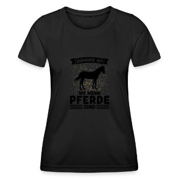 Reiten Pferd Pferdesport Geschenk - Frauen Funktions-T-Shirt - Schwarz - Vorne - AI Model Female 172 light (172cm)