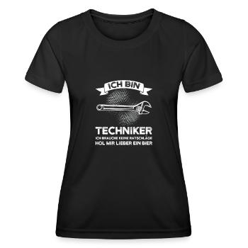 Techniker Bier Technik Geschenk - Frauen Funktions-T-Shirt - Schwarz - Vorne - AI Model Female 172 light (172cm)