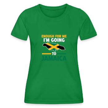 Jamaika Jamaikanische Flagge Jamaikanisches Gesche - Frauen Funktions-T-Shirt - Kelly Green - Vorne - AI Model Female 172 dark (172cm)