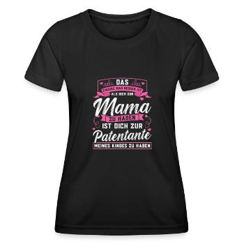 Patentante Taufe Patin Geschenk - Frauen Funktions-T-Shirt - Schwarz - Vorne - AI Model Female 172 light (172cm)
