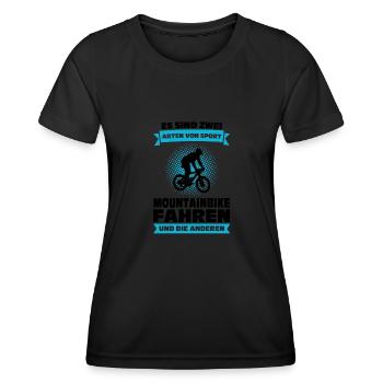 Mountainbike Downhill Radrennen Geschenk - Frauen Funktions-T-Shirt - Schwarz - Vorne - AI Model Female 172 light (172cm)