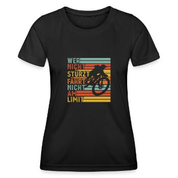 Mountainbike Downhill Radrennen Geschenk - Frauen Funktions-T-Shirt - Schwarz - Vorne - AI Model Female 172 light (172cm)