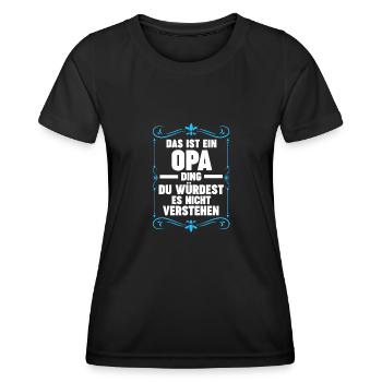 Opa Großvater Großeltern Geschenk - Frauen Funktions-T-Shirt - Schwarz - Vorne - AI Model Female 172 light (172cm)