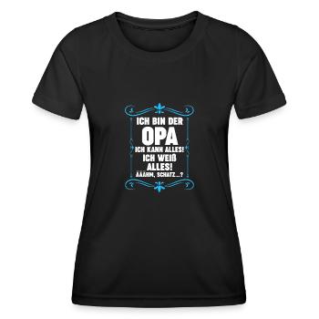 Opa Großvater Großvater Geschenk - Frauen Funktions-T-Shirt - Schwarz - Vorne - AI Model Female 172 light (172cm)