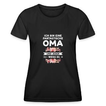 Oma Großmutter Großmütter Geschenk - Frauen Funktions-T-Shirt - Schwarz - Vorne - AI Model Female 172 light (172cm)