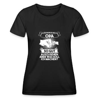 Opa Großvater Großeltern Geschenk - Frauen Funktions-T-Shirt - Schwarz - Vorne - AI Model Female 172 light (172cm)