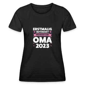Oma 2023 Großmutter Großmütter Geschenk - Frauen Funktions-T-Shirt - Schwarz - Vorne - AI Model Female 172 light (172cm)