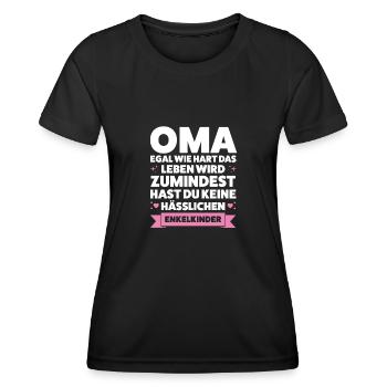 Oma Großmutter Großeltern Geschenk - Frauen Funktions-T-Shirt - Schwarz - Vorne - AI Model Female 172 light (172cm)
