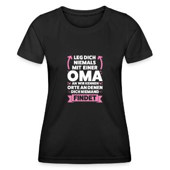 Oma Großmutter Großmütter Geschenk - Frauen Funktions-T-Shirt - Schwarz - Vorne - AI Model Female 172 light (172cm)