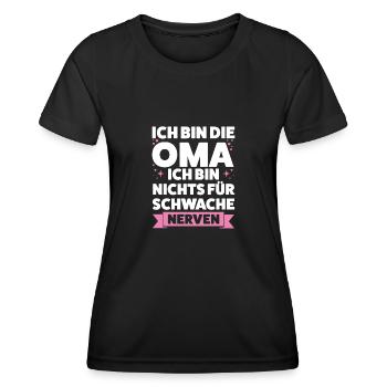 Oma Großmutter Großeltern Geschenk - Frauen Funktions-T-Shirt - Schwarz - Vorne - AI Model Female 172 light (172cm)
