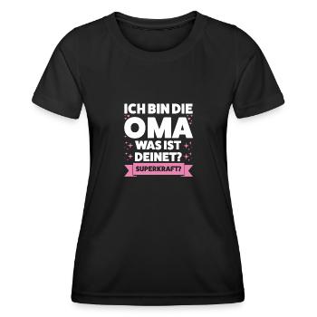 Oma Großmutter Enkelkind Geschenk - Frauen Funktions-T-Shirt - Schwarz - Vorne - AI Model Female 172 light (172cm)