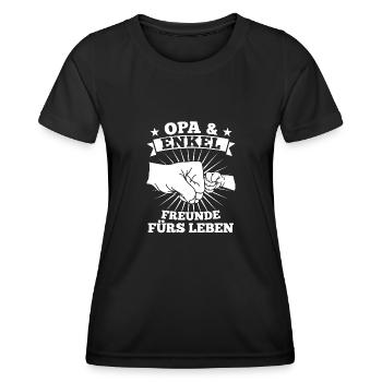 Opa & Enkel Familie Enkel Geschenk - Frauen Funktions-T-Shirt - Schwarz - Vorne - AI Model Female 172 light (172cm)
