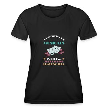 Theater Broadway-Musical Geschenk - Frauen Funktions-T-Shirt - Schwarz - Vorne - AI Model Female 172 light (172cm)