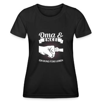 Oma & Enkel Familie Enkel Geschenk - Frauen Funktions-T-Shirt - Schwarz - Vorne - AI Model Female 172 light (172cm)