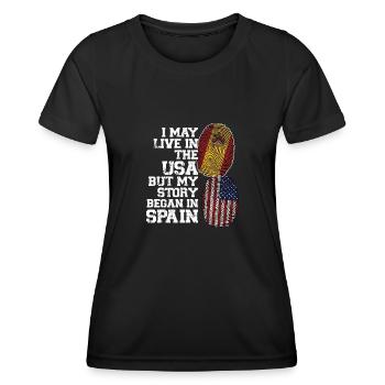 Spanisch Spanien Spanische Wurzeln Geschenk - Frauen Funktions-T-Shirt - Schwarz - Vorne - AI Model Female 172 light (172cm)