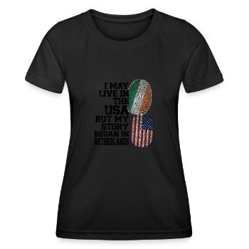 Irland Irisch Irische Wurzeln Geschenk - Frauen Funktions-T-Shirt - Schwarz - Vorne - AI Model Female 172 light (172cm)
