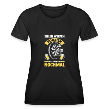Dart Bier Dartsport Geschenk - Frauen Funktions-T-Shirt - Schwarz - Vorne - AI Model Female 172 light (172cm)