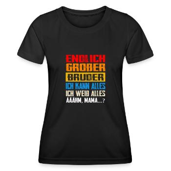Großer Bruder Familie Grosser Bruder Geschenk - Frauen Funktions-T-Shirt - Schwarz - Vorne - AI Model Female 172 light (172cm)