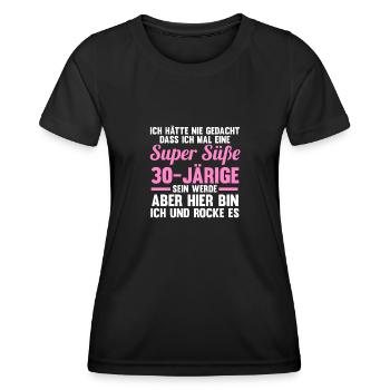 30. Geburtstag 30 Jahre 30 Jahre alt Geschenk - Frauen Funktions-T-Shirt - Schwarz - Vorne - AI Model Female 172 light (172cm)