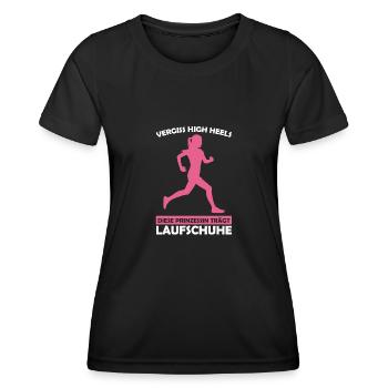 Läuferin Sport Joggerin Geschenk - Frauen Funktions-T-Shirt - Schwarz - Vorne - AI Model Female 172 light (172cm)